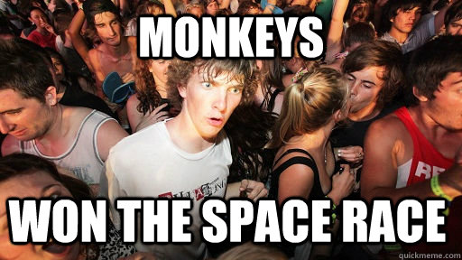 monkeys  won the space race  Sudden Clarity Clarence