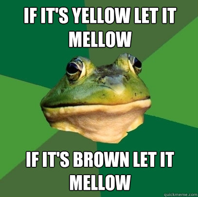 If it's yellow let it mellow If it's brown let it mellow - If it's yellow let it mellow If it's brown let it mellow  Foul Bachelor Frog