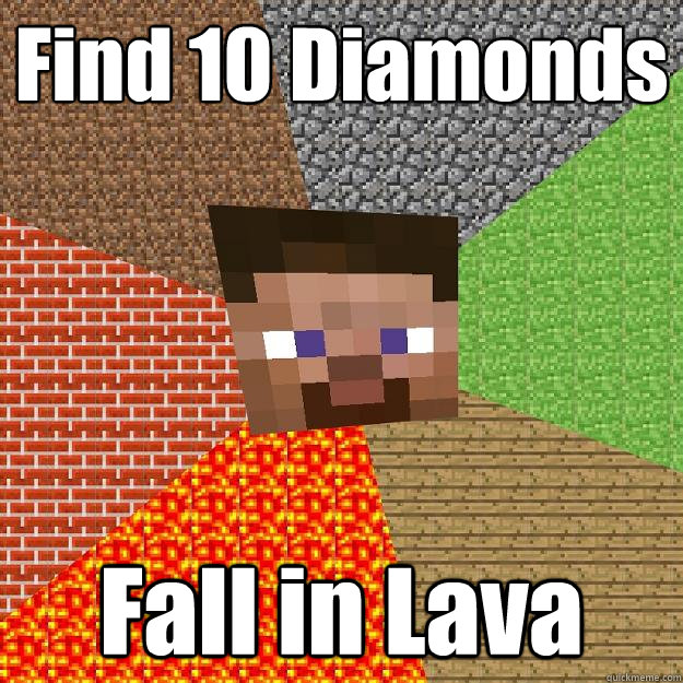 Find 10 Diamonds Fall in Lava  Minecraft