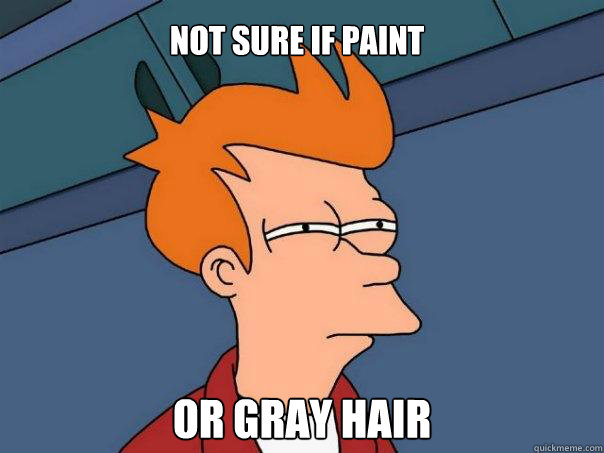 Not sure if paint Or gray hair  Futurama Fry