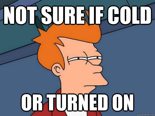 Not sure if cold Or turned on  Futurama Fry