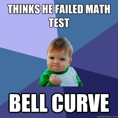 Thinks he failed math test Bell Curve  Success Kid