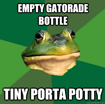 empty gatorade bottle tiny porta potty - empty gatorade bottle tiny porta potty  Foul Bachelor Frog