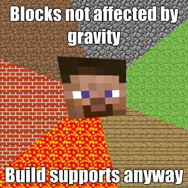 Blocks not affected by gravity Build supports anyway - Blocks not affected by gravity Build supports anyway  Minecraft