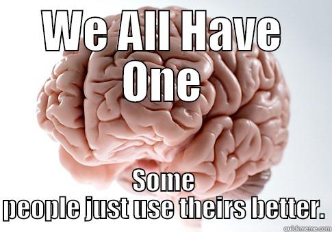 WE ALL HAVE ONE SOME PEOPLE JUST USE THEIRS BETTER. Scumbag Brain