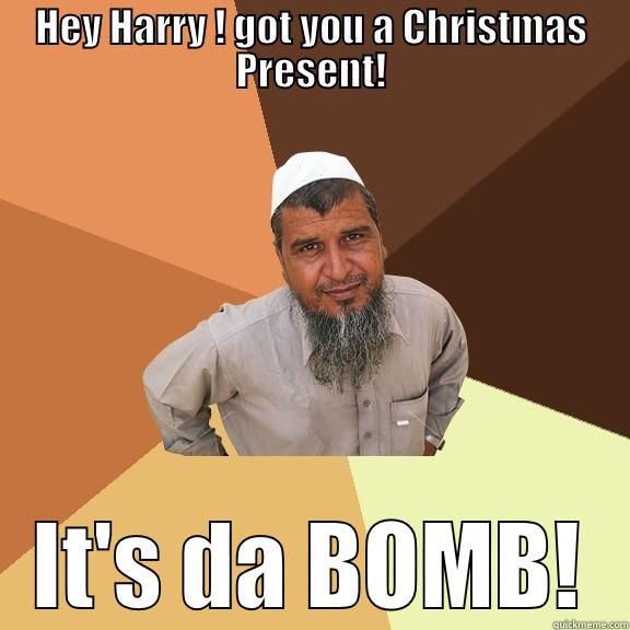 HEY HARRY ! GOT YOU A CHRISTMAS PRESENT! IT'S DA BOMB! Ordinary Muslim Man