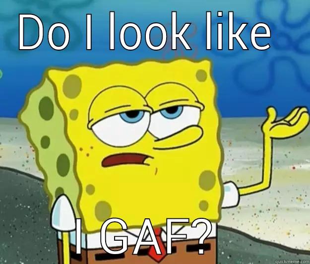 hell no boy funny - DO I LOOK LIKE  I GAF?  Tough Spongebob