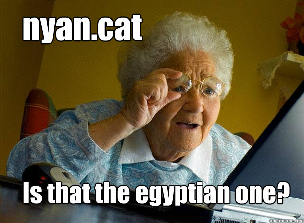 nyan.cat Is that the egyptian one?  Grandma finds the Internet