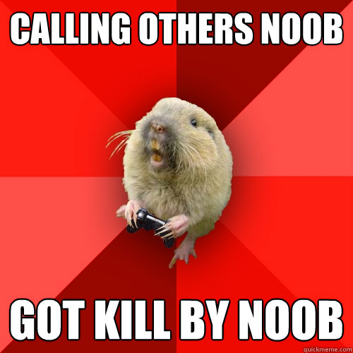 Calling others noob got kill by noob  Gaming Gopher