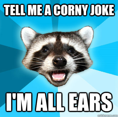 TELL ME A CORNY JOKE I'M ALL EARS - TELL ME A CORNY JOKE I'M ALL EARS  Lame Pun Coon