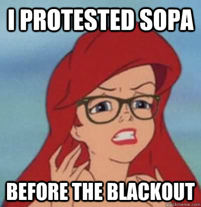 I protested Sopa before the blackout  Hipster Ariel