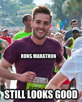 Runs Marathon still looks good  Ridiculously photogenic guy