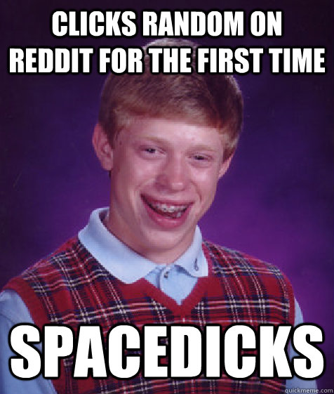 Clicks random on reddit for the first time Spacedicks - Clicks random on reddit for the first time Spacedicks  Bad Luck Brian