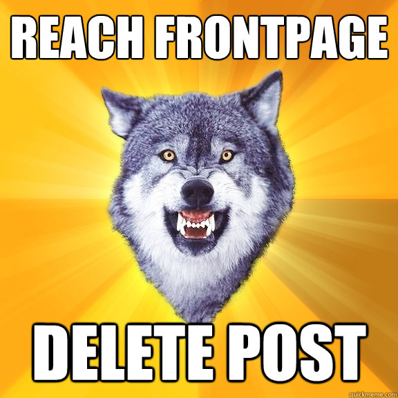 Reach frontpage  Delete Post - Reach frontpage  Delete Post  Courage Wolf