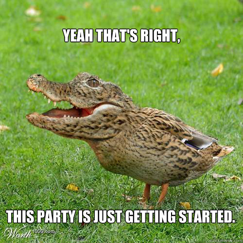 Yeah that's right, This party is just getting started.  