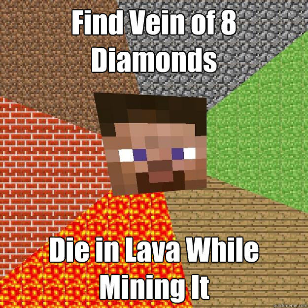 Find Vein of 8 Diamonds Die in Lava While Mining It  Minecraft