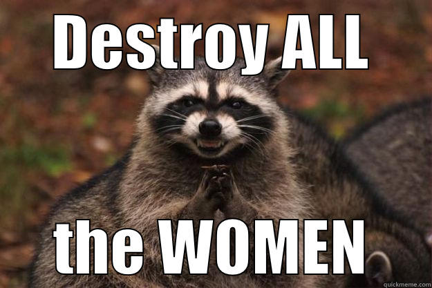 DESTROY ALL THE WOMEN Evil Plotting Raccoon