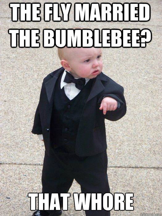 the fly married the bumblebee? that whore   Baby Godfather