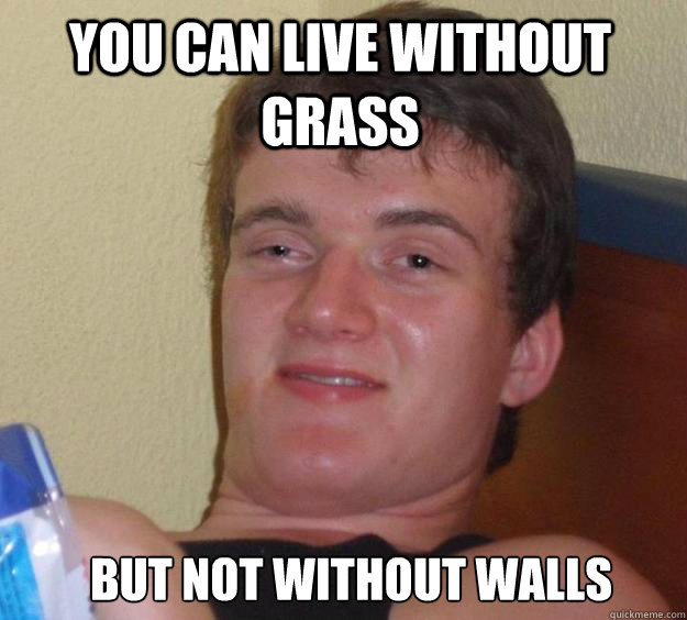 You can live without grass But not without walls   10 Guy