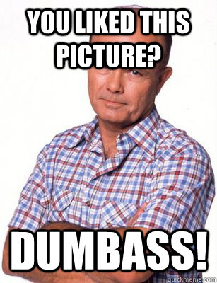 You liked this picture? Dumbass!  Red Forman