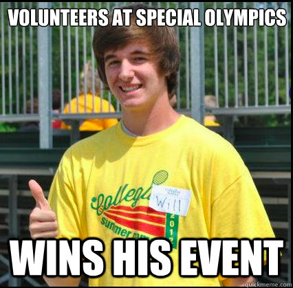 Volunteers at Special Olympics Wins his event - Volunteers at Special Olympics Wins his event  Will
