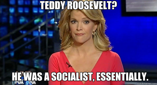 Teddy Roosevelt? He was a socialist, essentially.  essentially megyn kelly