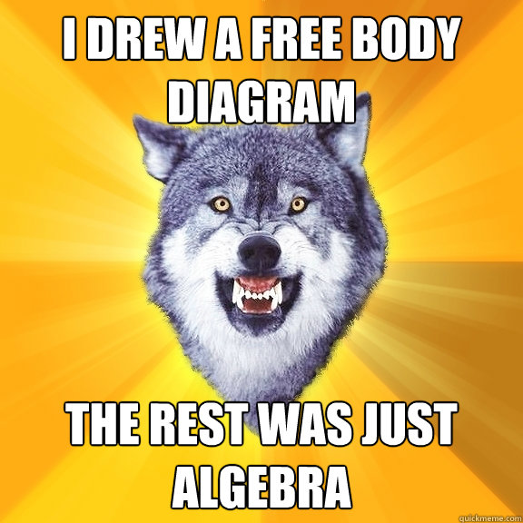 I DREW A FREE BODY DIAGRAM THE REST WAS JUST ALGEBRA  Courage Wolf