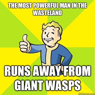 The most powerful man in the wasteland Runs away from giant wasps  Fallout new vegas