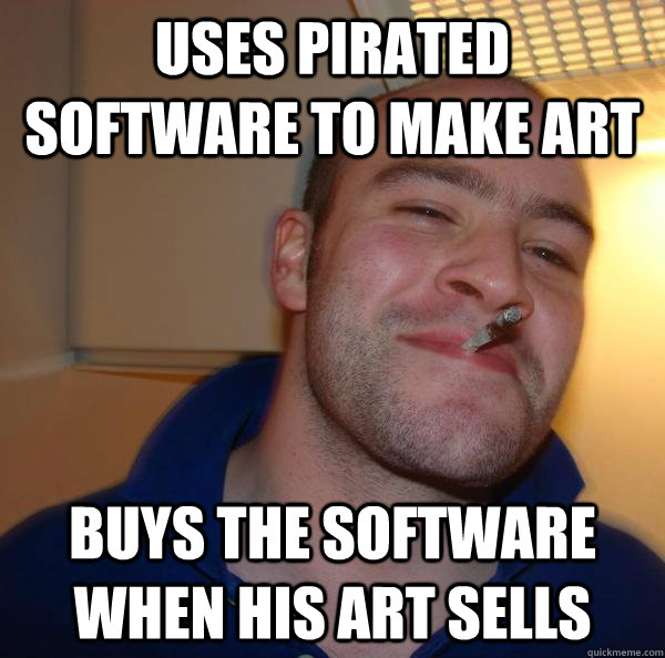 Uses pirated software to make art buys the software when his art sells - Uses pirated software to make art buys the software when his art sells  Misc