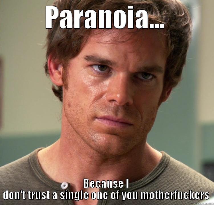 PARANOIA... BECAUSE I DON'T TRUST A SINGLE ONE OF YOU MOTHERFUCKERS Misc