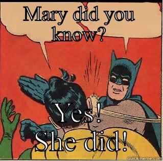 MARY DID YOU KNOW? YES!  SHE DID! Slappin Batman