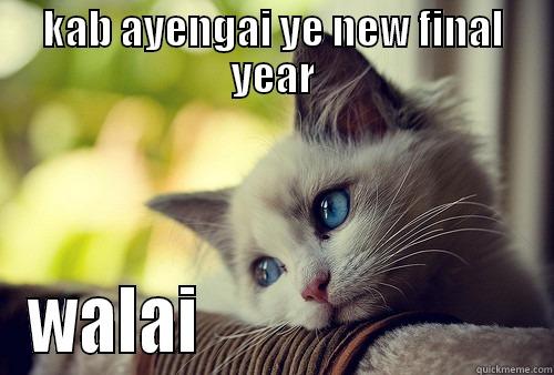 funny animation - KAB AYENGAI YE NEW FINAL YEAR WALAI                         First World Problems Cat