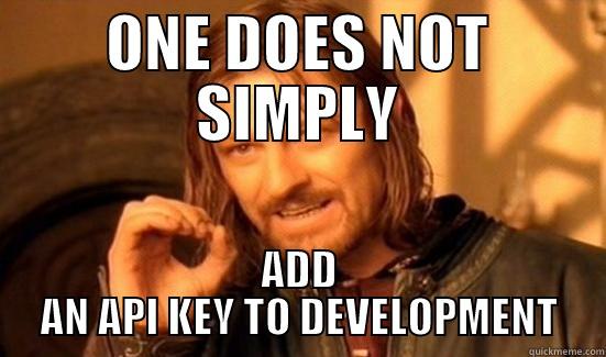 API KEY - ONE DOES NOT SIMPLY ADD AN API KEY TO DEVELOPMENT Boromir