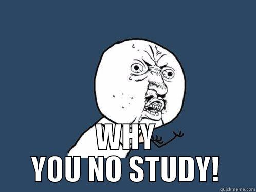 WHY YOU NO STUDY -  WHY YOU NO STUDY! Y U No