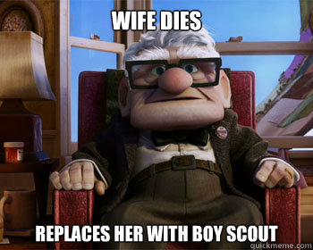 wife dies replaces her with boy scout   Disney Logic