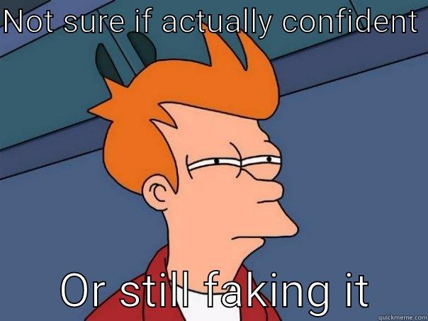 Confident  - NOT SURE IF ACTUALLY CONFIDENT        OR STILL FAKING IT     Futurama Fry