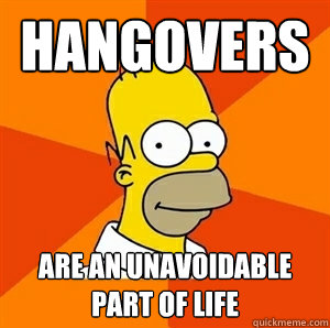 Hangovers are an unavoidable part of life  Advice Homer