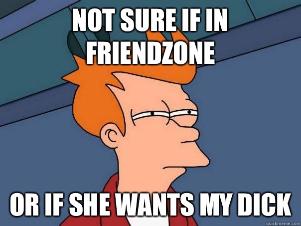 Not sure if in friendzone Or if she wants my dick  Futurama Fry