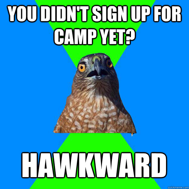 You Didn't Sign up For Camp Yet? Hawkward  Hawkward