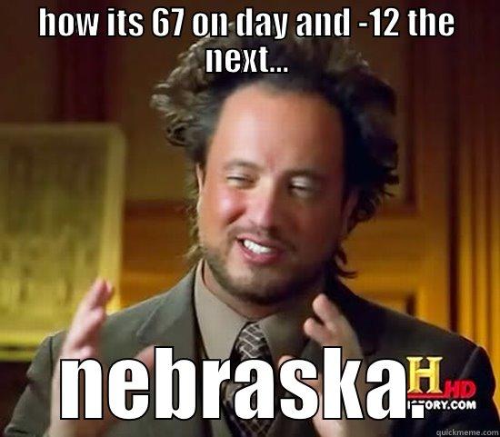 weather explained for nebraska....Aliens - HOW ITS 67 ON DAY AND -12 THE NEXT... NEBRASKA. Ancient Aliens