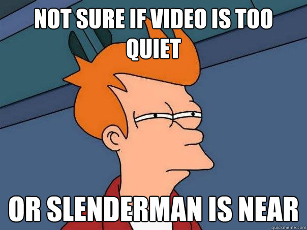 Not sure if video is too quiet or slenderman is near  Futurama Fry