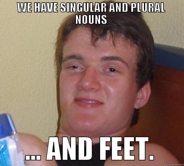 WE HAVE SINGULAR AND PLURAL NOUNS ... AND FEET. 10 Guy