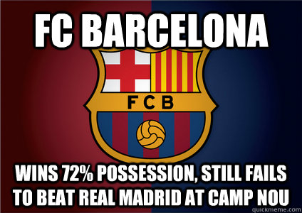 FC Barcelona Wins 72% possession, still fails to beat Real Madrid at Camp Nou   Barca Fail