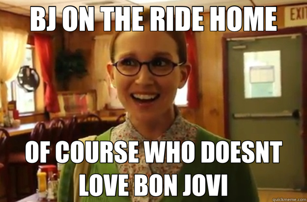 BJ ON THE RIDE HOME OF COURSE WHO DOESNT LOVE BON JOVI  Sexually Oblivious Female