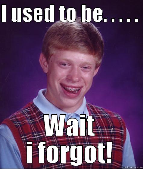 I Forgot! - I USED TO BE. . . . .  WAIT I FORGOT! Bad Luck Brian