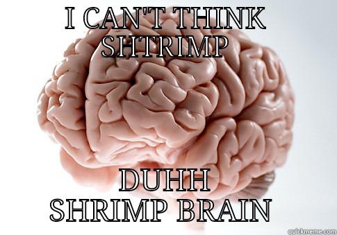 I CAN'T THINK SHTRIMP DUHH SHRIMP BRAIN  Scumbag Brain