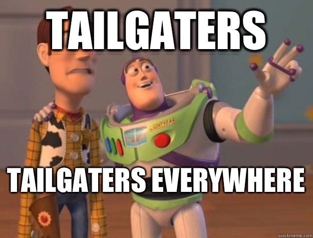 Tailgaters Tailgaters everywhere   Buzz Lightyear