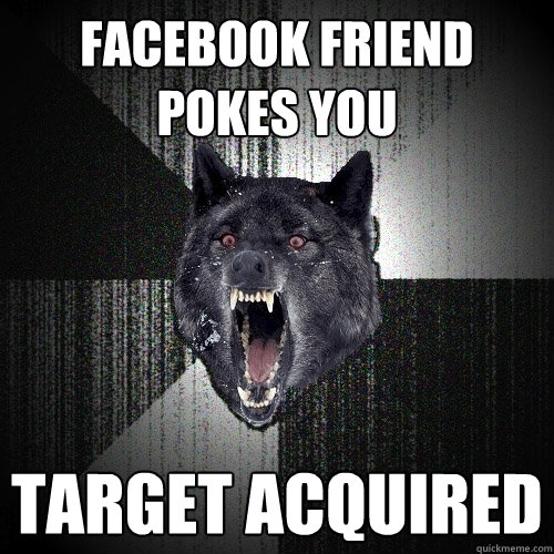 facebook friend pokes you target acquired   Insanity Wolf