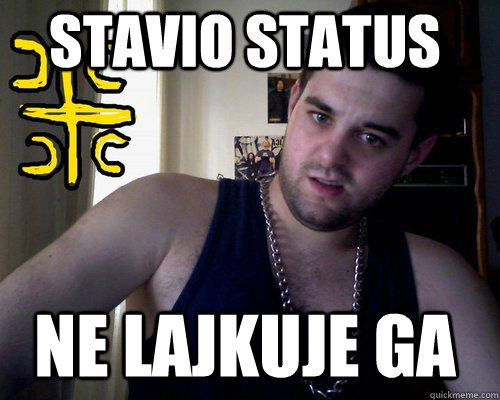 Stavio status NE LAJKUJE GA  good serb guy