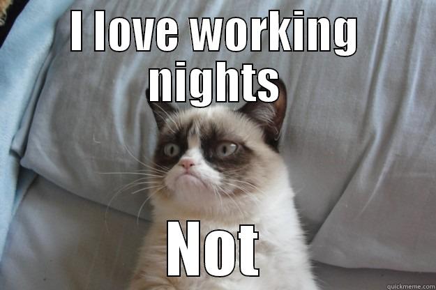 I LOVE WORKING NIGHTS NOT Grumpy Cat